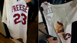 This Is All That Was Left Of David Freese's Jersey After His Bobbysoxer Teammates Got To Him